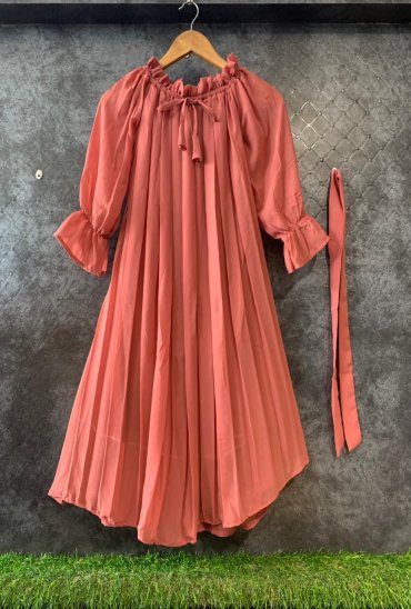 Imported stuff s present off-shoulder pleated plain top Imported stuff s present off-shoulder pleated plain top