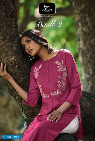 BASIL VOL 2 BY FOUR BUTTONS COTTON KURTI WHOLESALER BASIL VOL 2 BY FOUR BUTTONS COTTON KURTI WHOLESALER