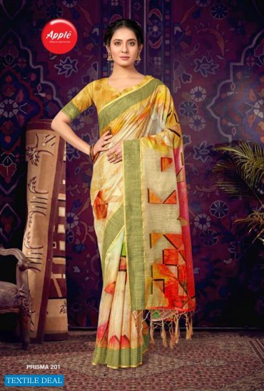 PRISMA VOL 2 BY APPLE COTTON DIGITAL PRINTED FANCY SAREE PRISMA VOL 2 BY APPLE COTTON DIGITAL PRINTED FANCY SAREE