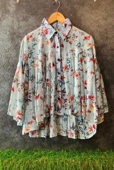 Imported stuff presents flower print pleated top Imported stuff presents flower print pleated top