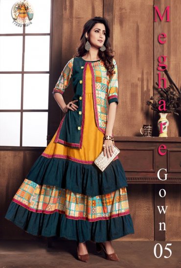 MEGHARE DIGITAL PRINTED DESIGNER STYLISH GOWN MEGHARE DIGITAL PRINTED DESIGNER STYLISH GOWN