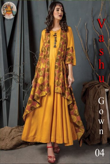 VASHU DIGITAL PRINTED COTTON REYON DESIGNER GOWN VASHU DIGITAL PRINTED COTTON REYON DESIGNER GOWN
