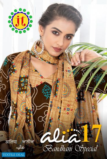 JT Alia Vol-17 Wholesale Bandhani Special Dress Material JT Alia Vol-17 Wholesale Bandhani Special Dress Material