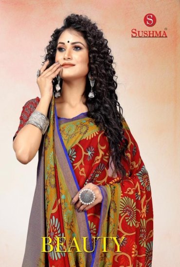 SUSHMA PRESENT BEAUTY PRINTED BRASSO DESIGNER SAREE SUSHMA PRESENT BEAUTY PRINTED BRASSO DESIGNER SAREE