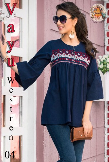 VAYU JAM COTTON WORK WESTERN STYLISH DESIGNER TOP COLLECTION VAYU JAM COTTON WORK WESTERN STYLISH DESIGNER TOP COLLECTION