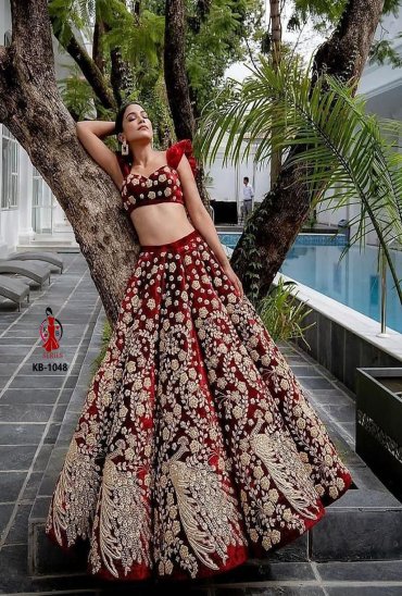 KB-1048 Wholesale Designer Velvet Lehengas Catalogs KB-1048 Wholesale Designer Velvet Lehengas Catalogs