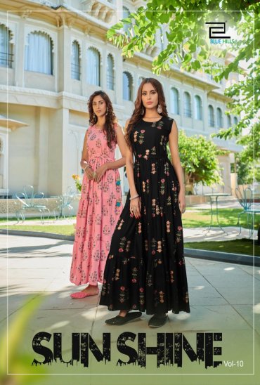 BLUEHILLS SUNSHINE VOL 10 RAYON GRACEFUL LOOK GOWN STYLE KURTI CATALOG BLUEHILLS SUNSHINE VOL 10 RAYON GRACEFUL LOOK GOWN STYLE KURTI CATALOG