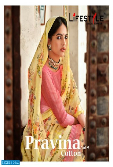 LIFESTYLE PRAVINA COTTON VOL 9 LINEN COTTON SUMMER WEAR FANCY SAREE LIFESTYLE PRAVINA COTTON VOL 9 LINEN COTTON SUMMER WEAR FANCY SAREE