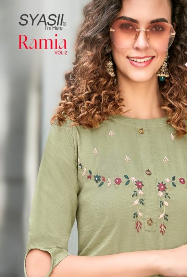 SYASII FASHION RAMIA VOL 2 CHINNON WESTERN STYLE KURTI WITH PANT CATALOG SYASII FASHION RAMIA VOL 2 CHINNON WESTERN STYLE KURTI WITH PANT CATALOG