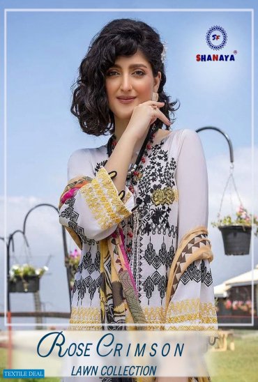 Shanaya Rose Crimson Lawn Pakistani Concept Collection Shanaya Rose Crimson Lawn Pakistani Concept Collection