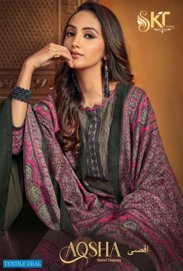 SKT Aqsha Wholesale Pashmina Winter Dress SKT Aqsha Wholesale Pashmina Winter Dress