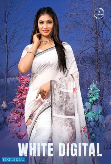 Ashima White Digital Casual Indian Saree Catalogs Ashima White Digital Casual Indian Saree Catalogs
