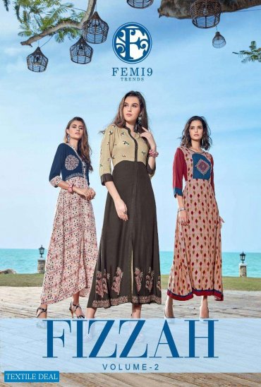 Femi9 Trends Fizzah Vol-2 Wholesale Long Fancy Kurtis Femi9 Trends Fizzah Vol-2 Wholesale Long Fancy Kurtis