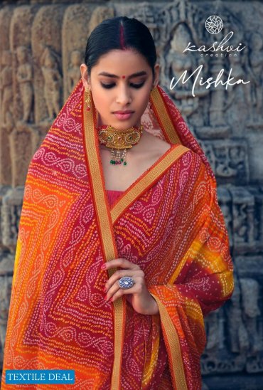 KASHVI MISHKA CHIFFON BANDHEJ PRINTED DAILY WEAR SAREES KASHVI MISHKA CHIFFON BANDHEJ PRINTED DAILY WEAR SAREES