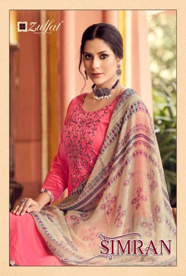 ZULFAT DESIGNER SIMRAN JAM COTTON SUITS WITH 3MTR BOTTOM ZULFAT DESIGNER SIMRAN JAM COTTON SUITS WITH 3MTR BOTTOM