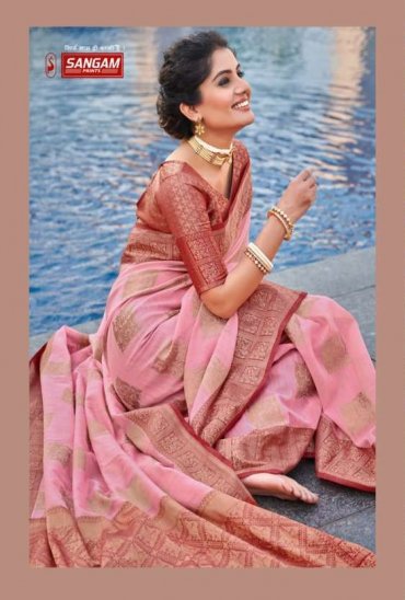 SANGAM PRINTS DAKSHMOTI LINEN WEAVING SARIS WHOLESALER SANGAM PRINTS DAKSHMOTI LINEN WEAVING SARIS WHOLESALER
