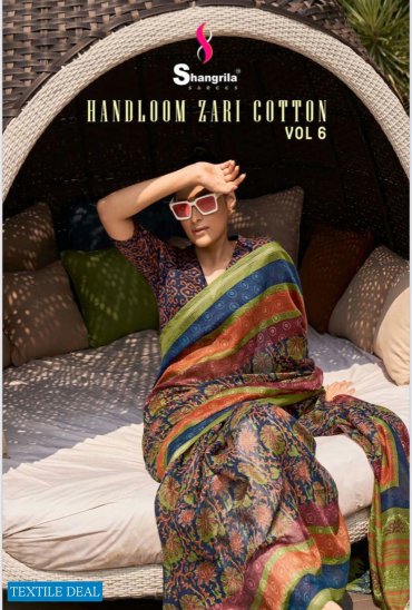 Shangrila Handloom Zari Cotton Vol-6 Wholesale Fancy Cotton Indian Sarees Shangrila Handloom Zari Cotton Vol-6 Wholesale Fancy Cotton Indian Sarees