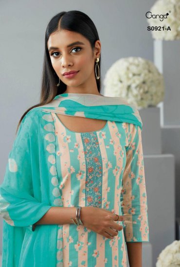 Ganga Twila S0921 Wholesale Shopping Premium Cotton Printed With Hand Work Suits Ganga Twila S0921 Wholesale Shopping Premium Cotton Printed With Hand Work Suits