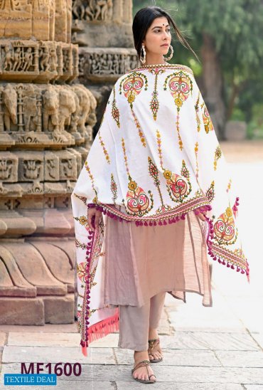 Mesmora MF-1601 Wholesale Khadi embroidered Shawls Dupatta Mesmora MF-1601 Wholesale Khadi embroidered Shawls Dupatta
