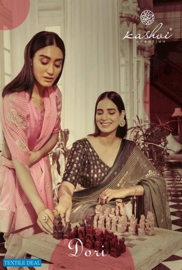 Kashvi Dori Wholesale Satin Patta Lehariya Print With Swaroski Pallu And Foil Blouse Sarees Kashvi Dori Wholesale Satin Patta Lehariya Print With Swaroski Pallu And Foil Blouse Sarees