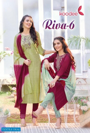 Koodee Riva Vol-6 Wholesale Kurti With Pant And Dupatta Koodee Riva Vol-6 Wholesale Kurti With Pant And Dupatta