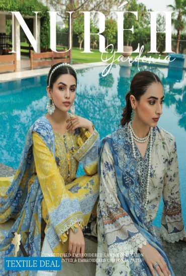 Nureh Gardenia Unstitched Embroidered Lawn Collection Pakistani Suits Nureh Gardenia Unstitched Embroidered Lawn Collection Pakistani Suits