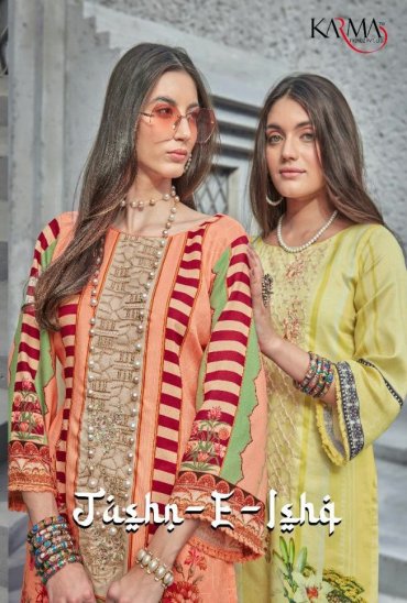 Karma Jashn E Ishq Wholesale Pure Jam Cotton Embroidered Salwar Suits Karma Jashn E Ishq Wholesale Pure Jam Cotton Embroidered Salwar Suits