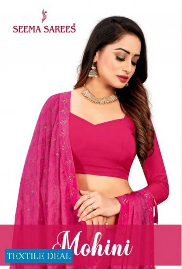 Seema Mohini Wholesale Moss Chiffon Indian Sarees Seema Mohini Wholesale Moss Chiffon Indian Sarees