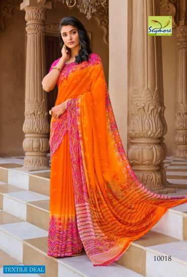 Seymore Kamaline Wholesale Georgette With Diffrent Fabrics Sarees Seymore Kamaline Wholesale Georgette With Diffrent Fabrics Sarees