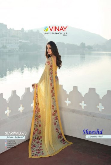 Vinay Sheesha Starwalk Vol-70 Wholesale Weightless Georgette With Emb Border Sarees Vinay Sheesha Starwalk Vol-70 Wholesale Weightless Georgette With Emb Border Sarees