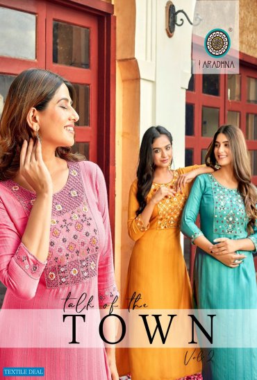 Aradhna Talk Of The Town Vol-2 Wholesale Fancy Viscose Kurti With Work Aradhna Talk Of The Town Vol-2 Wholesale Fancy Viscose Kurti With Work