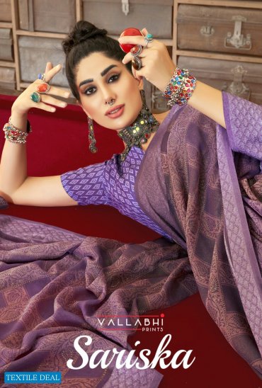 Vallabhi Sariska Wholesale Georgette Viscose Border Indian Sarees Vallabhi Sariska Wholesale Georgette Viscose Border Indian Sarees