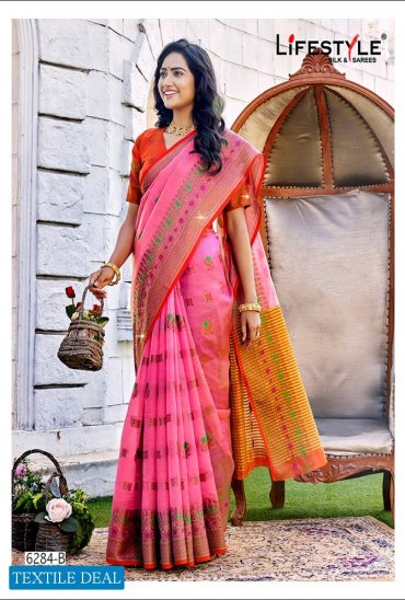 LIFESTYLE 6284 ORGANZA DESIGNER FANCY SAREE LIFESTYLE 6284 ORGANZA DESIGNER FANCY SAREE