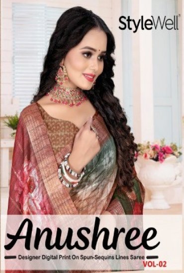 ANUSHREE VOL 2 BY STYLEWELL LINEN DESIGNER FANCY SAREE ANUSHREE VOL 2 BY STYLEWELL LINEN DESIGNER FANCY SAREE
