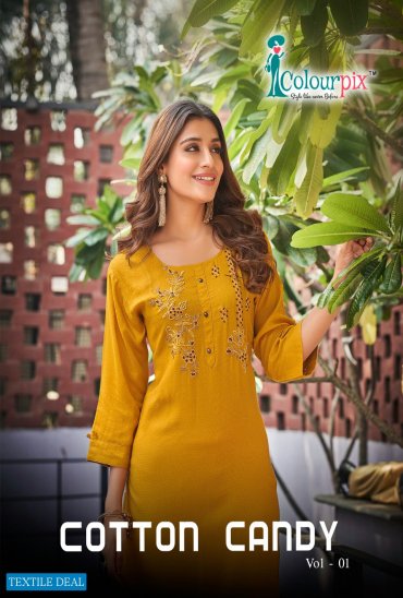 Colourpix Cotton Candy Vol-1 Wholesale Heavy Fancy Viscose Rayon Long Kurtis Colourpix Cotton Candy Vol-1 Wholesale Heavy Fancy Viscose Rayon Long Kurtis