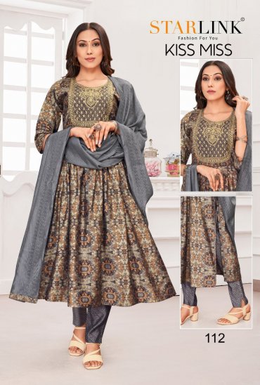 Starlink Kiss Miss Wholesale Nayra Cut Kurti With Chanderi Pant And Dupatta Combo Starlink Kiss Miss Wholesale Nayra Cut Kurti With Chanderi Pant And Dupatta Combo