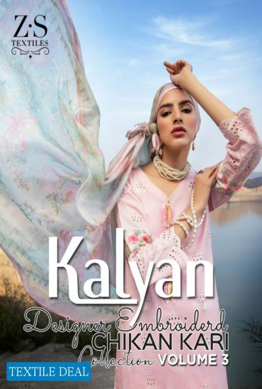 ZS Kalyan Designer Embroidered Chikan Kari Collection Vol-3 Wholesale Pakistani Dress ZS Kalyan Designer Embroidered Chikan Kari Collection Vol-3 Wholesale Pakistani Dress