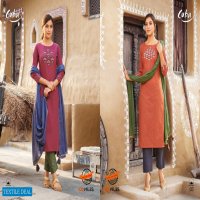 100 Miles Cuba Wholesale Kurti With Pant And Dupatta 3 Piece Ready Made Suits
