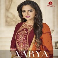 jinesh aarya vol-1Wholesale heavy cotton Work ready made Dresses