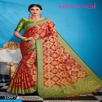 MINTORSI LAUNCHING 10971 TO 10978 COTTON JAQUARD DESIGNER SILK SAREE DEALER IN SURAT