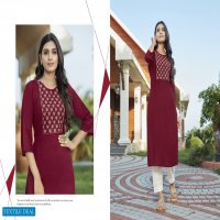 Kivi Harlee Wholesale Reyon With Embroidery Work Kurtis