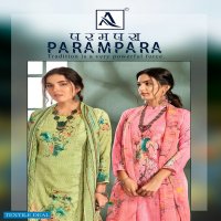 Alok Parampara Wholesale Pure Zam Cotton Self Embroidery Dress Material