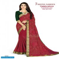 SEEMA SAREE CELEBRATIONS 60 GRAM PRINTED CHUNARI SAREE WHOLESALER