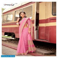 LIFESTYLE STARGOLD LINEN COTTON PRINTED SAREE ONLINE SUPPLIER