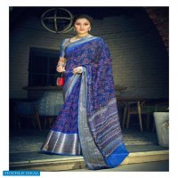 PATAJAL SILK BY SHVETAMBAR TABBY SILK DESIGNER SAREE WITH KUTTU BORDER