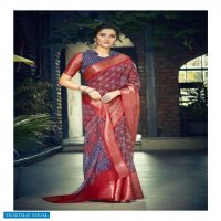 PATAJAL SILK BY SHVETAMBAR TABBY SILK DESIGNER SAREE WITH KUTTU BORDER