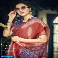 PATAJAL SILK BY SHVETAMBAR TABBY SILK DESIGNER SAREE WITH KUTTU BORDER