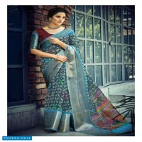 PATAJAL SILK BY SHVETAMBAR TABBY SILK DESIGNER SAREE WITH KUTTU BORDER