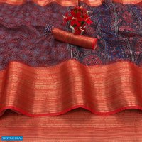 PATAJAL SILK BY SHVETAMBAR TABBY SILK DESIGNER SAREE WITH KUTTU BORDER