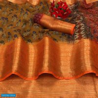 PATAJAL SILK BY SHVETAMBAR TABBY SILK DESIGNER SAREE WITH KUTTU BORDER